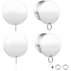 DIY Gauges Plugs for Ears Dangle 2 Pairs Stainless Steel DIY Ear Gauges Pendants Accessories Piercing Jewelry For Women Mens 4pcs