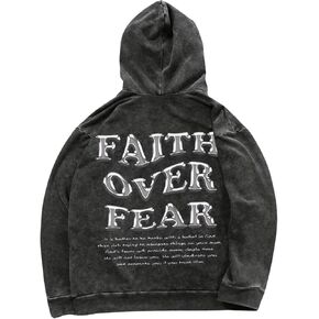 Men's Letter Graphic Hoodies Long Sleeve Drawstring Hooded Sweatshirts Vintage Pullover Tops