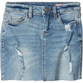 [Blanknyc] Girls Denim Mini مع تفاصيل تنحنح مدمرة. تنورة ، أحبها أو اتركها ، 14 طفلًا كبيرًا لنا