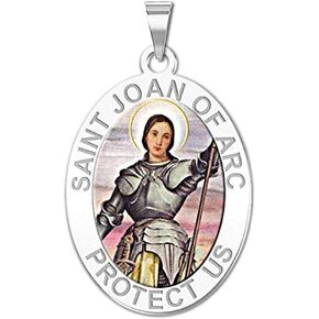 PicturesOnGold.com Saint Joan of Arc Religious Medal Color - 2/3 X 3/4 Inch Size of Nickel, Sterling Silver