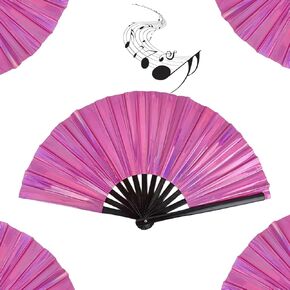 Boots on The Ground Fan, New Large Folding Hand Fan Line Dance Popping Fan, Handheld Clacking Fans for Line Dancing,Suitable for All Kinds of Dance Performances, Parties(Peach Pink/10.6in)