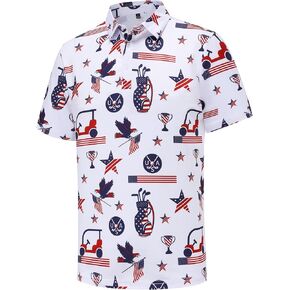 Mens Golf Polo Shirts Short Sleeve Dry Fit Performance Moisture Wicking Casual Funny Golf Polo Shirts for Men