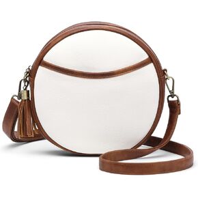 GAEKEAO Vegan Leather Crossbody Bags for Women Circle Cross Body Shoulder Bag Purses Handbags with Adjustable Straps
