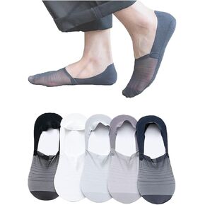 [5 Pairs] Velthentic Invisible Silk Socks for Women - Breathable Anti-Slip No Show Socks with Ultra Low Cut Design, Non-Slip Grip Shoe Liners for Daily/Sports