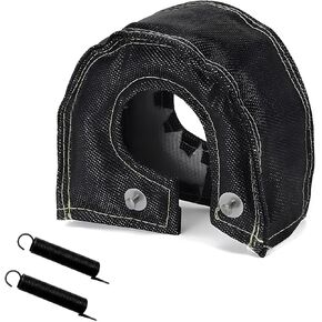 Turbo Turbocharger Heat Shield Blanket, T4 Turbocharger Heat Shield Cover Wrap with 2 Locking Springs, Turbo Blanket for CT26 GT25 GT28 GT32 GT35 T25 T28 Turbine Housing