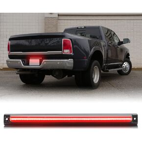 LED Tailgate Light Bar Compatible with Ram 2500 3500 Dually Models 2006-2018, F1 Strobe Flash LED Tailgate ID Lightbar Smoked Lens