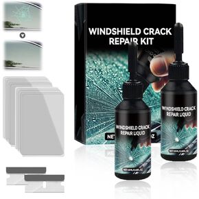 2PC Upgrade Windshield Crack Repair Kit, Windshield Repair Kit for Chips and Cracks,Glass Repair Kit for Car Windshield Cracks Glass Repair Tool