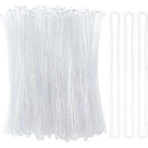 100 Pcs Clear Plastic Luggage Loop Straps Insert Only Bag Tags Transparent Worm Loops Identification ID Card Badge Label Tag Holder for Travel Office Busines Agencies Schools Photo Suitcases Supplies
