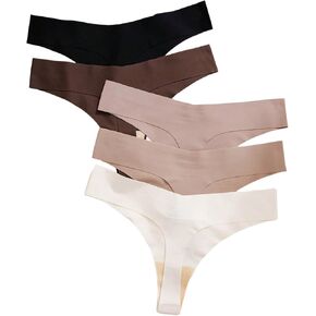 SweatyRocks Women's 5 Pack Leopard Print Thongs Low Rise Panties Underwear Sets
