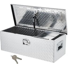 30 Inch Aluminum Truck Tool Box, Truck Bed Storage Box with Security Lock and Wider Handles, Heavy Duty Waterproof Tool Box Organizer Chest for Pick Up Truck Rv Trailer - Silver
