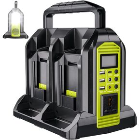 choerinton 350w الطاقة العاكس متوافق مع Ryobi 40v بطارية مزود الطاقة العاكس DC 40V إلى AC 110 ~ 120 فولت مع الناتج AC ، 3*USB ، Type-C ، DC ، ضوء LED للاختفال الطوارئ