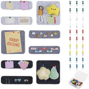 Pretty Jolly 9 PCS Felt Pin Boards DIY Bulletin Board for Walls Decor Home Office Decore Self Love Cork Board Strips Wall Decoration Memo Board مع 30 PushPins_Style 1_Black