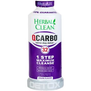 Herbal Clean QCarbo32 Same-Day Premium Detox Drink, Grape Flavor, 32 Fl Oz in Saudi Arabia