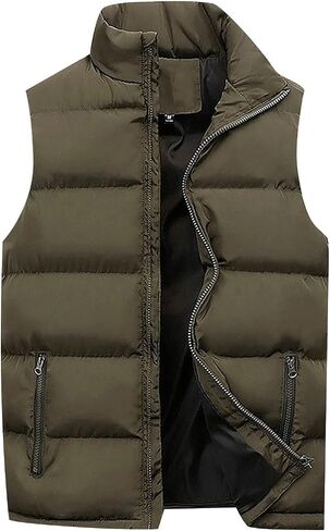 Winter Puffer Vest For Men,Lightweight Packable Ski Vest Zip Up Sleeveless Water Resistant Outerwear in Saudi Arabia