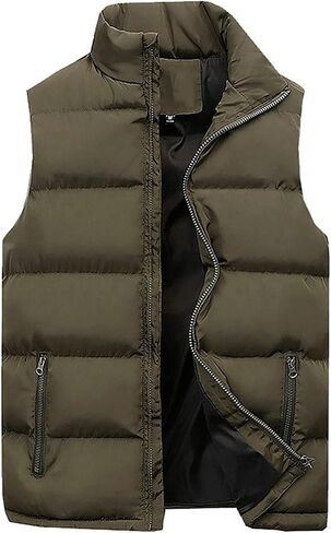 Winter Puffer Vest For Men,Lightweight Packable Ski Vest Zip Up Sleeveless Water Resistant Outerwear in Saudi Arabia