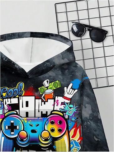 Sweatyrocks Boy's Y2K Graphic Hoodie Cartoie Print Long Sweeve Witshirt sweatshirt soulders in Saudi Arabia