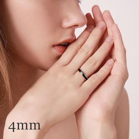 Ulan Moron Personalized Couple Ring 4mm 6mm 8mm Wedding Ring for Men Free Custom Engraved Tungsten Carbide Black Matte Satin Finish 18K Rose Gold Plated in Kuwait