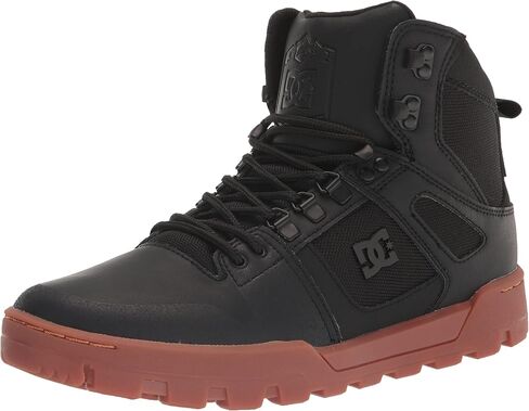 DC Men's Pure High-Top Water Resistant Boot Skate Shoe Snow, Black/Grey, 7.5 in Saudi Arabia