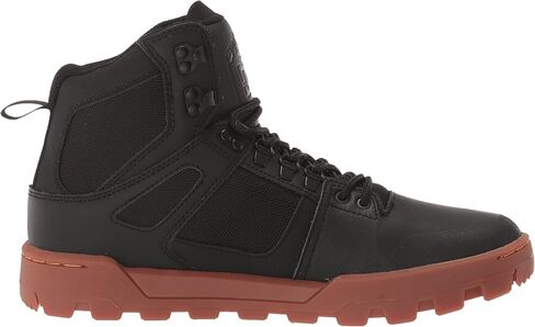 DC Men's Pure High-Top Water Resistant Boot Skate Shoe Snow, Black/Grey, 7.5 in Saudi Arabia