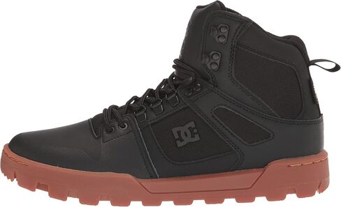 DC Men's Pure High-Top Water Resistant Boot Skate Shoe Snow, Black/Grey, 7.5 in Saudi Arabia