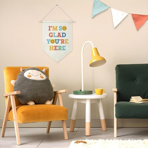 I'm So Glad You're Here Canvas Hanging Pennant Flag, Home School Classroom Kids Room Nursery Decor, Inclusive Classroom Banner, Inspirational Gifts for Family Friend Classmate BFF in Saudi Arabia