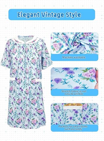 مجموعة أزياء Cupohus للسيدة الباروكة للسيدة ، 100 يوم من المدرسة البالغة لباس الجدة ، شعر مستعار رمادي ، قصب ، ملابس فستان الأزهار in Kuwait