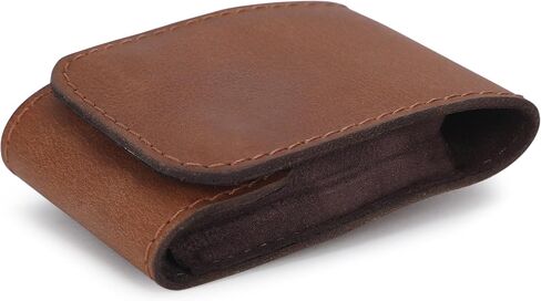 Luxury Genuine Leather Watch Travel Case Pouch for 1 Watch Compact Protective Watch Organizer Soft Leather Watch Holder Watch Storage Pouch for Travel Men’s Watch Protection (Brown) in Saudi Arabia