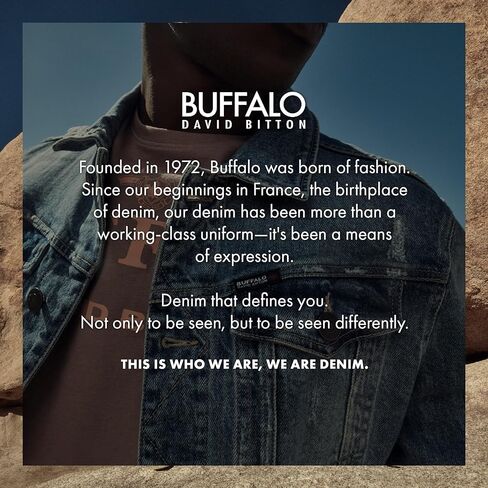 Buffalo David Bitton Men's Relaxed Straight Driven Jeans, Mid Blue Sanded, 42 30 in Saudi Arabia