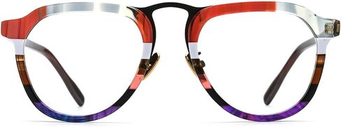 HEPIDEM Multicolor Acetate Glasses Frame Women,Round Vintage Retro Optical Eyeglasses 9339 in Saudi Arabia
