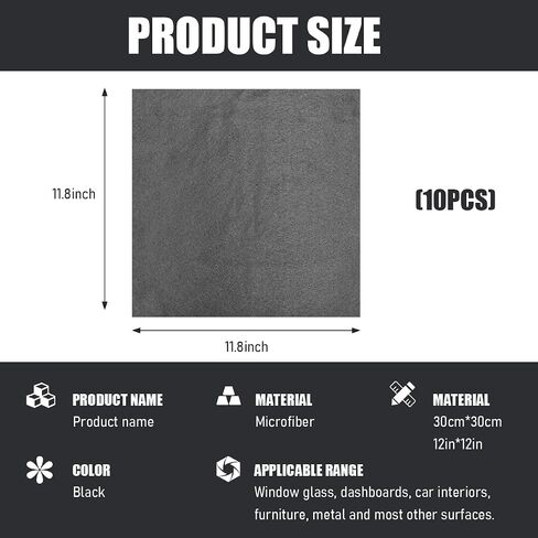 5PCS Thickened Magic Cleaning Cloth, 10"×8" Microfiber Cleaning Cloth Streak Free Polishing Towel, Reusable Lint Free Cleaning Rags for Car Mirror Glass Window TV Screen in Saudi Arabia