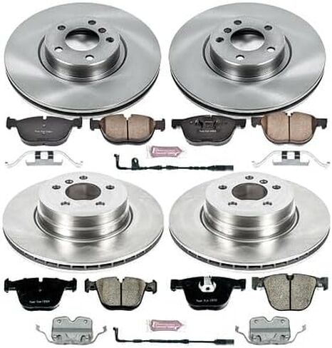 Power Stop KOE6060 Autospecialty Front and Rear Replacement Brake Kit-OE Brake Rotors & Ceramic Brake Pads and 1 Front & 1 Rear Sensor Wires in Saudi Arabia
