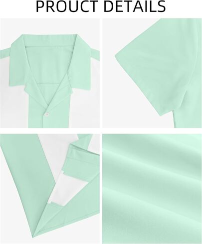 ytd men intage bowling shirt button short sleeve button down summer cuba beach dorts in Kuwait
