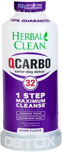 Herbal Clean QCarbo32 Same-Day Premium Detox Drink, Grape Flavor, 32 Fl Oz in Saudi Arabia