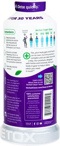 Herbal Clean QCarbo32 Same-Day Premium Detox Drink, Grape Flavor, 32 Fl Oz in Saudi Arabia