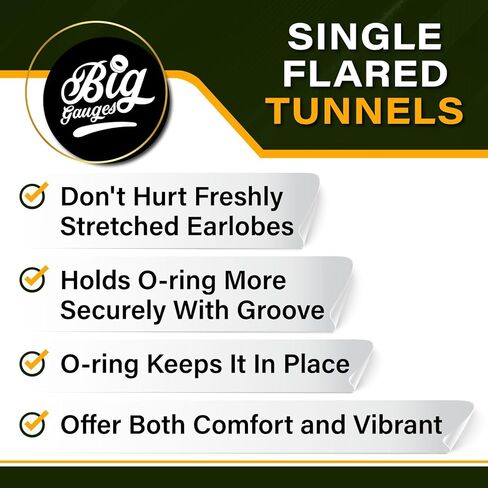 BIG GAUGES 2 Pairs Stainless Steel Black Anodized Single Double Flared Piercing Jewelry Ear Tunnel Stretcher Earring Lobe Plugs in Saudi Arabia