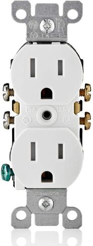 Leviton T5320-T 15 Amp, 125 Volt, Tamper Resistant, Duplex Receptacle, Residential Grade, Grounding, Light Almond in Saudi Arabia
