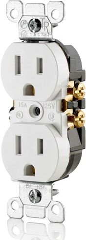 Leviton T5320-T 15 Amp, 125 Volt, Tamper Resistant, Duplex Receptacle, Residential Grade, Grounding, Light Almond in Saudi Arabia