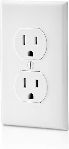 Leviton T5320-T 15 Amp, 125 Volt, Tamper Resistant, Duplex Receptacle, Residential Grade, Grounding, Light Almond in Saudi Arabia