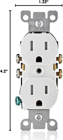 Leviton T5320-T 15 Amp, 125 Volt, Tamper Resistant, Duplex Receptacle, Residential Grade, Grounding, Light Almond in Saudi Arabia