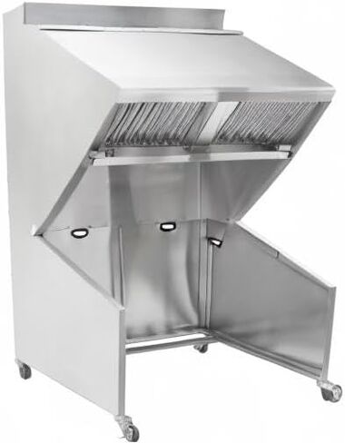 48.6" Ventless Hood System with Fire Suppression | Portable Commercial Cooking Equipment for Concessions, Food Courts, Old Buildings | Stainless Steel, Made in USA in Kuwait