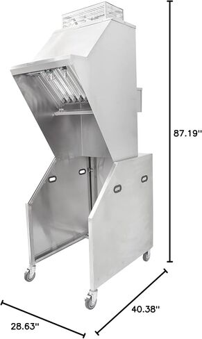48.6" Ventless Hood System with Fire Suppression | Portable Commercial Cooking Equipment for Concessions, Food Courts, Old Buildings | Stainless Steel, Made in USA in Saudi Arabia