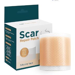 Silicone Scar Sheets,1.6"x59" Reusable Scar Tape for Surgical Scars, C-Section, Tummy Tuck, Keloid Scar Treatment