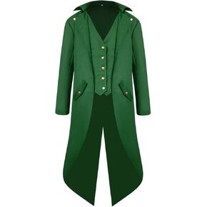 SIAEAMRG Renaissance Steampunk Tailcoat Halloween Costumes for Men, Retro Pirate Victorian Gothic Medieval Jacket