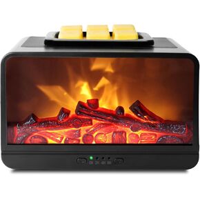 EQUSUPRO Wax Melt Warmer Electric Burner - Flame Fireplace Candle Wax Warmer, Wax Melter for Scented Wax with 4 Timer, Dynamic Flame Fragrance Wax Cubes Oil Warmer Gift & Decor for Home Office Studio