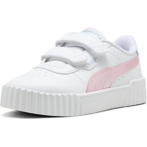 PUMA Carina Sneaker, White-Rose Mauve-Cool Weather, 13 US Unisex Little Kid