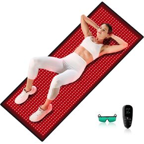 Red Light Therapy Mat for Body: 1280pcs LEDs 71''×31'' Large Infrared Red Light Therapy Pad 660nm&850nm for Full Body Pain Relief, Body Relax, Energy Recovery, Joint Repair, Improved Sleep