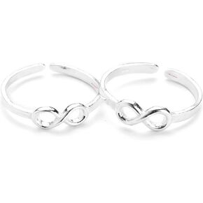 925 Silver Infinity Design Toe Ring For Women