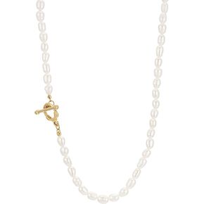 Double Layer Pearl Necklace with Flower Pendant Gold Pearl Choker Necklace Charm For Women Wedding Birthday Anniversary