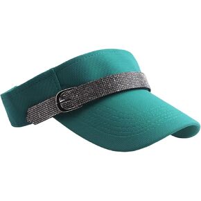 Athletic Sun Visor Hats, Bling Empty Top Baseball Cap, Adjustable Diamond Visor for Women Golf Running