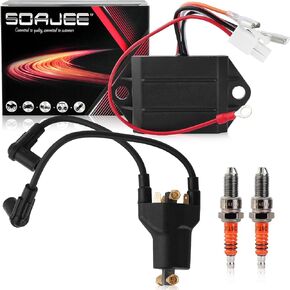 CDI Ignitor Ignition Coil Kit Compatible with EZGO Golf Cart 4-cycle Marathon Medalist TXT Pre-MCI 26652-G01 EPIGC103 ZF-IG-A00114 25939-G01 27112-G01 27746-G01 72562-G01 EPIGC107